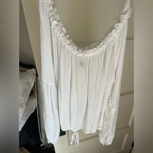 Off the shoulder white top